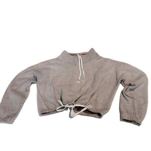 Fitz + Eddi Crop Top Sweater Drawstring Neck & Waist Cool Iron Sz Med Mock Neck